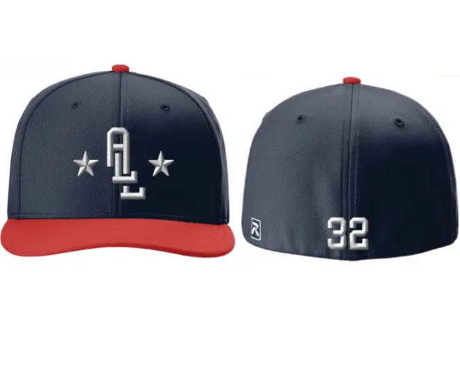 All-Stars two-tone baseball hat with embroidered front logo and number on back